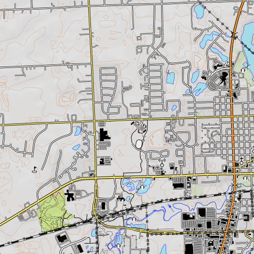 OpenTopoMap map of Schickler Elementary School, MI