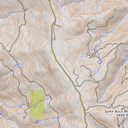 OpenTopoMap map of Buck Flat, CA