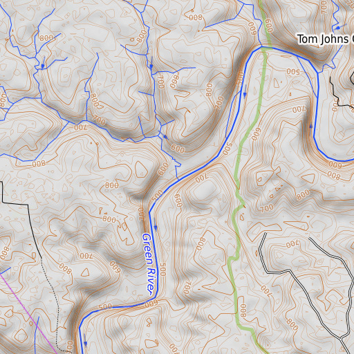 OpenTopoMap map of Piney Creek, KY