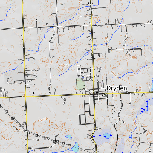 OpenTopoMap map of Caldecott Park, MI