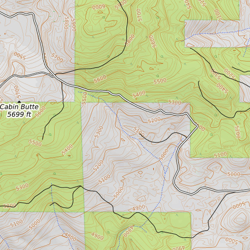 OpenTopoMap map of Buck Mountain Spring, CA