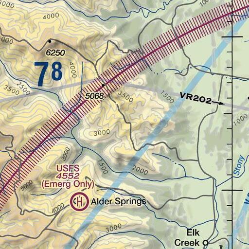 FAA VFR chart of Buck Point, CA
