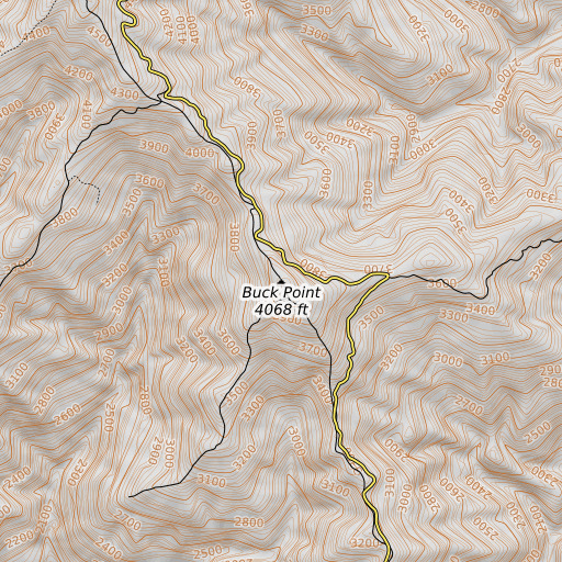 OpenTopoMap map of Buck Point, CA