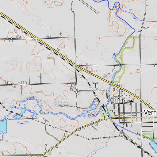 OpenTopoMap map of Davis Park, MI