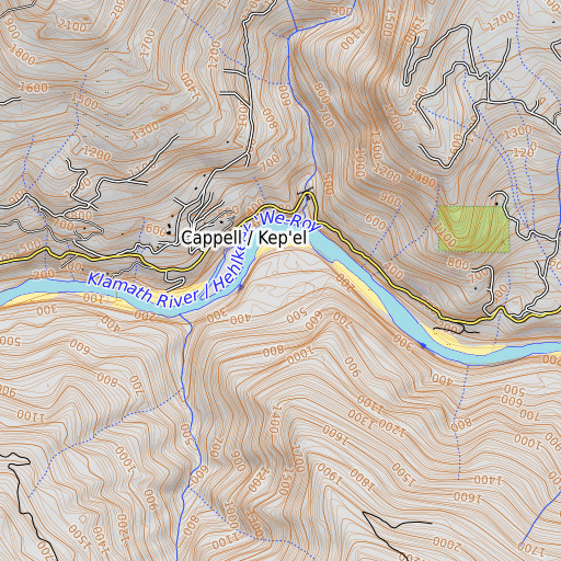 OpenTopoMap map of Cappell Flat, CA