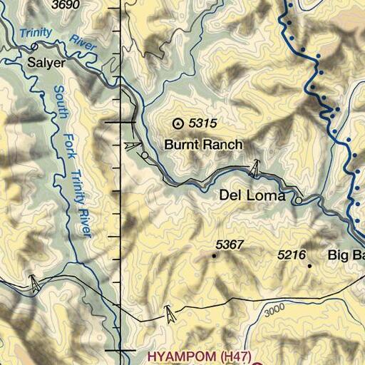 FAA VFR chart of Cedar Flat Creek, CA