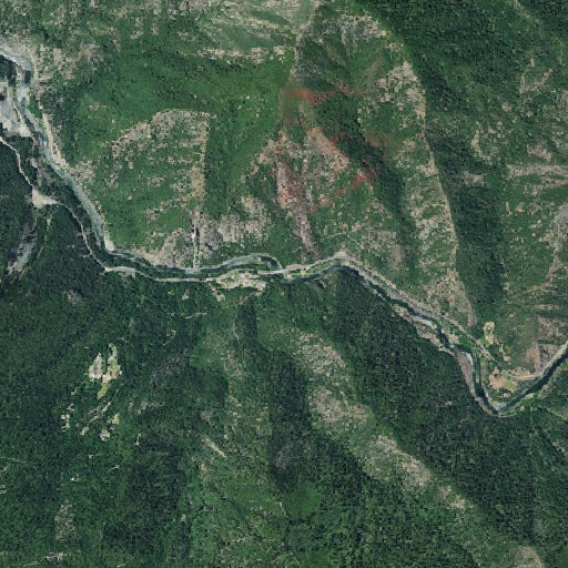 Aerial imagery of Cedar Flat Creek, CA