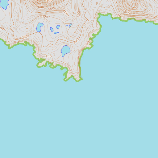 OpenTopoMap map of Ayagas Hidaluu, AK