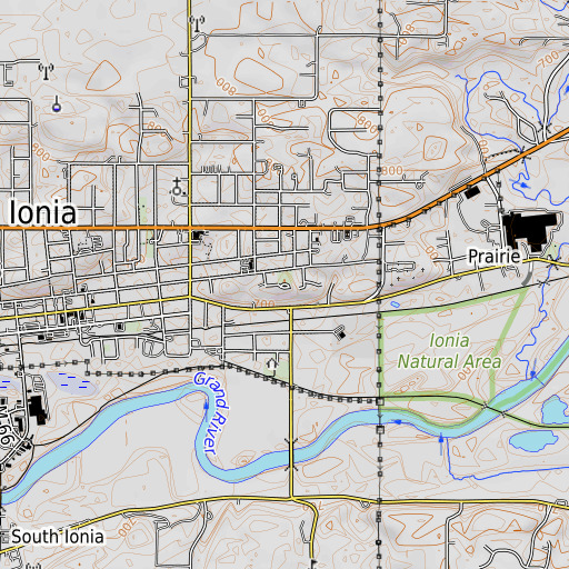 OpenTopoMap map of Harper Park, MI