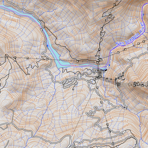 OpenTopoMap map of Chawanakee School, CA