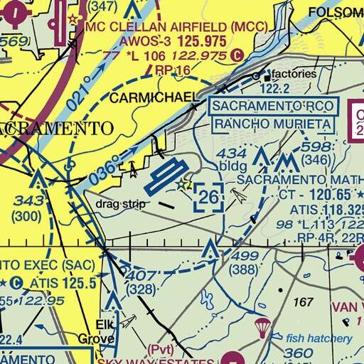 FAA VFR chart of Mather Census Designated Place, CA