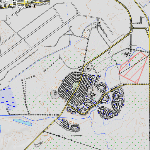 OpenTopoMap map of Mather Census Designated Place, CA