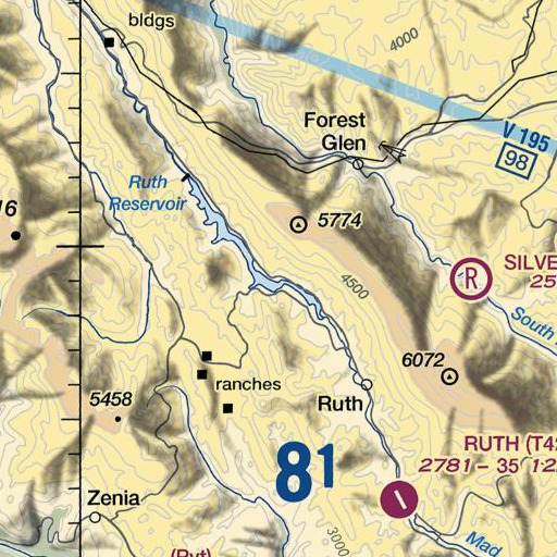 FAA VFR chart of Choptoy Creek, CA
