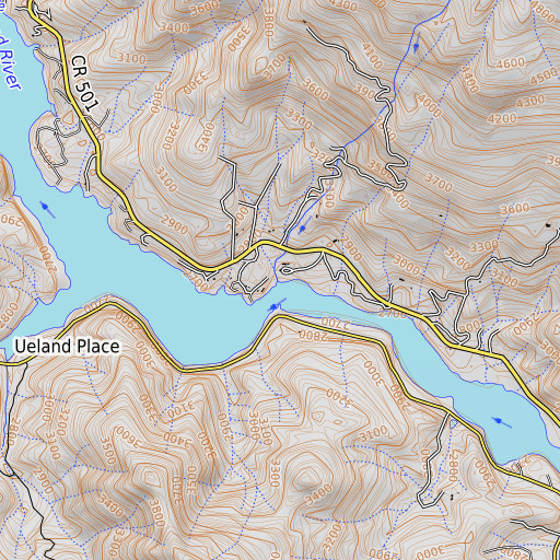 OpenTopoMap map of Choptoy Creek, CA