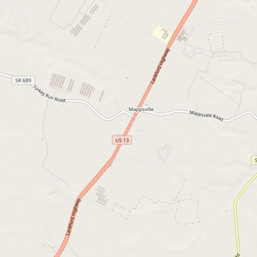 OpenStreetMap map of Mappsville Census Designated Place, VA