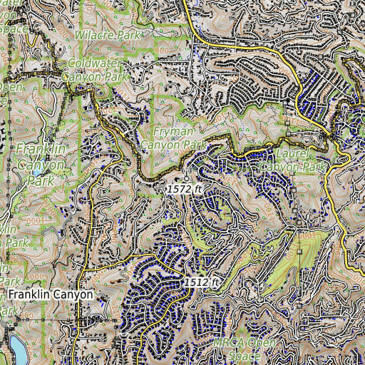 OpenTopoMap map of Briarcrest Peak, CA