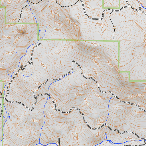 OpenTopoMap map of Cold Bottle Spring, CA