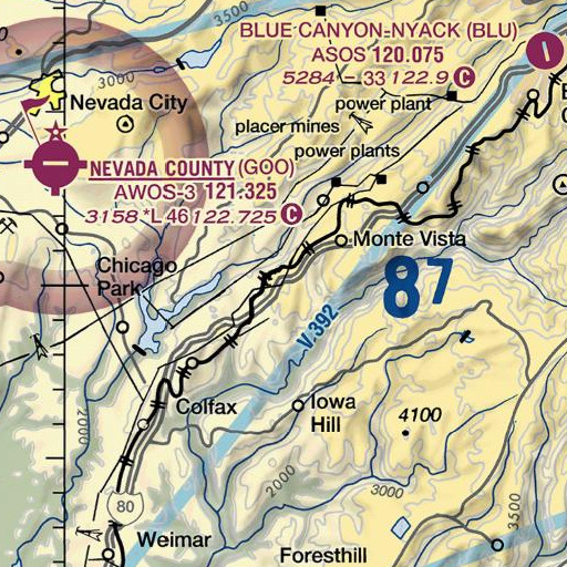 FAA VFR chart of Cold Spring Hill, CA