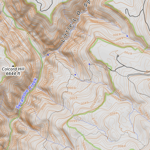 OpenTopoMap map of Babes Hole Spring, AZ