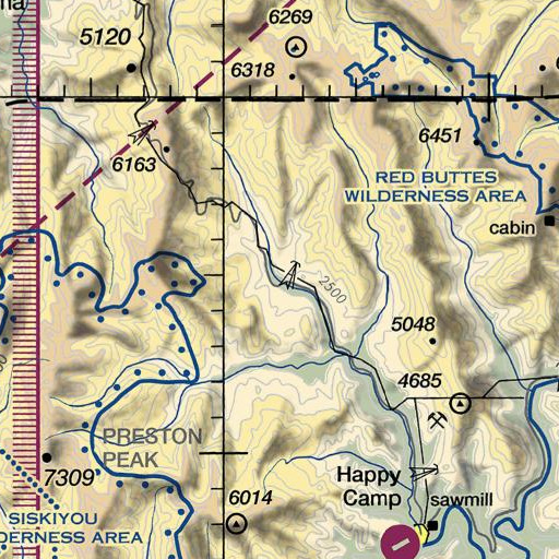 FAA VFR chart of Coon Run, CA