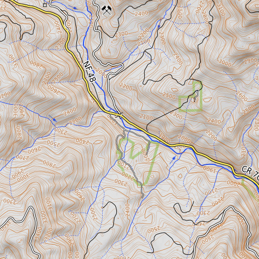 OpenTopoMap map of Coon Run, CA