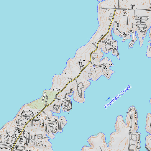 OpenTopoMap map of Preston Census Designated Place, TX