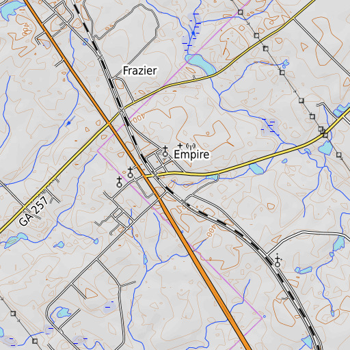 OpenTopoMap map of Empire Census Designated Place, GA