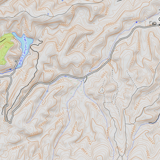 OpenTopoMap map of Baca Ranch, AZ