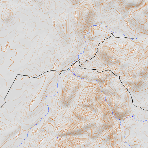 OpenTopoMap map of Bain Spring, AZ