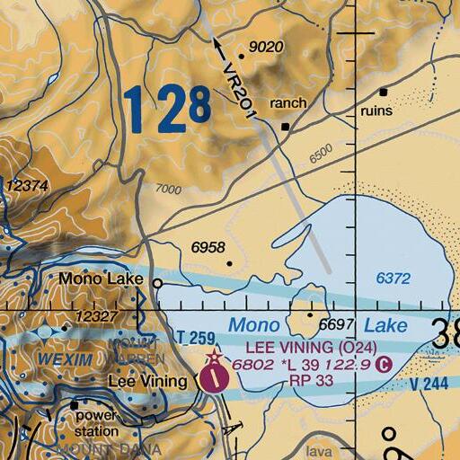 FAA VFR chart of Dechambeau Ranch, CA