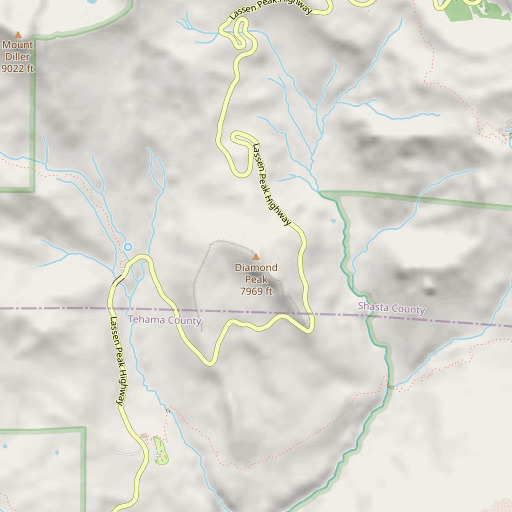 OpenStreetMap map of Diamond Peak, CA