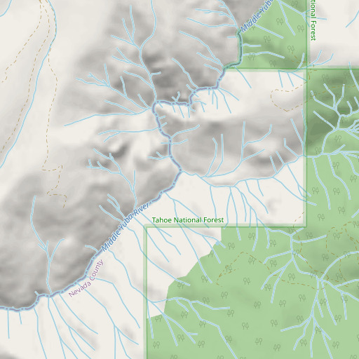 OpenStreetMap map of East Fork Creek, CA