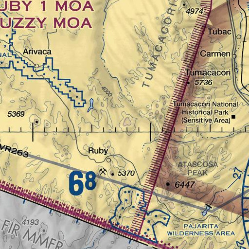 FAA VFR chart of Bartolo Mountain, AZ