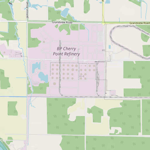 OpenStreetMap map of Cherry Point Refinery, WA
