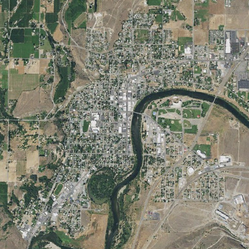 Aerial imagery of Omak Post Office, WA