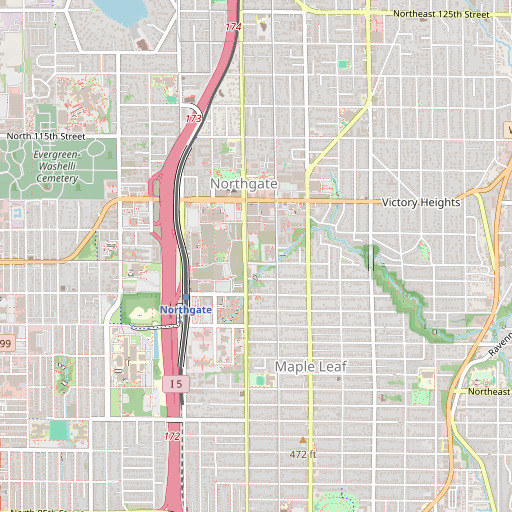 OpenStreetMap map of Northgate Community Center, WA
