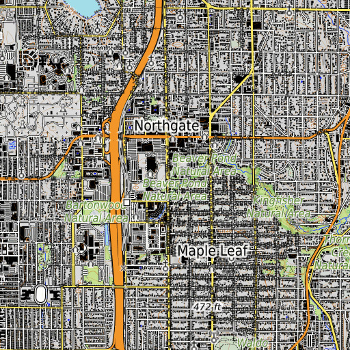 OpenTopoMap map of Northgate Community Center, WA
