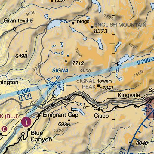 FAA VFR chart of Grouse Ridge Trail, CA