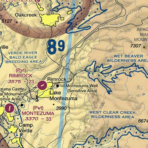 FAA VFR chart of Beaver Creek Ranger Station, AZ