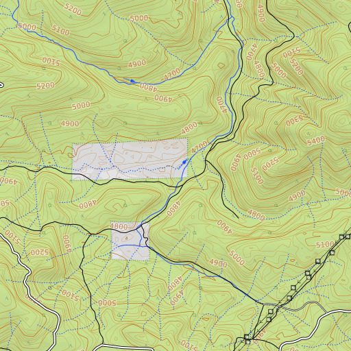 OpenTopoMap map of Kemp Flat, CA