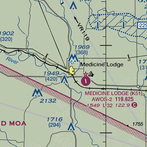 FAA VFR chart of Barber County Courthouse, KS
