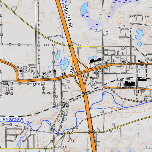 OpenTopoMap map of Interchange 36, MI
