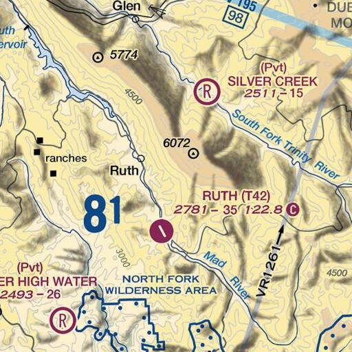 FAA VFR chart of Long Glade, CA