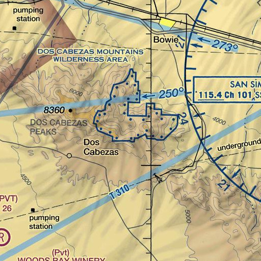 FAA VFR chart of Cedar Log Spring, AZ