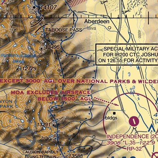 FAA VFR chart of Lookout Point, CA