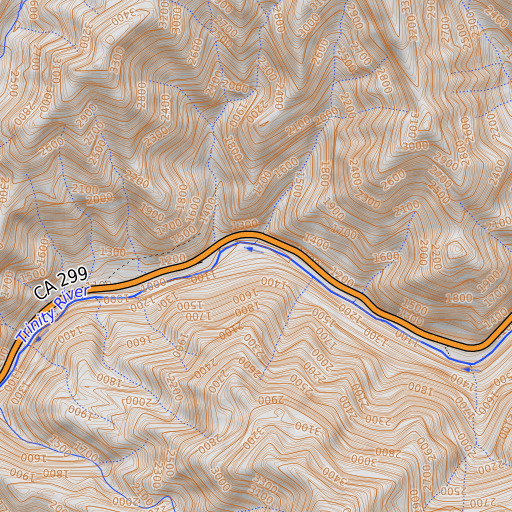 OpenTopoMap map of Luccock Bar, CA