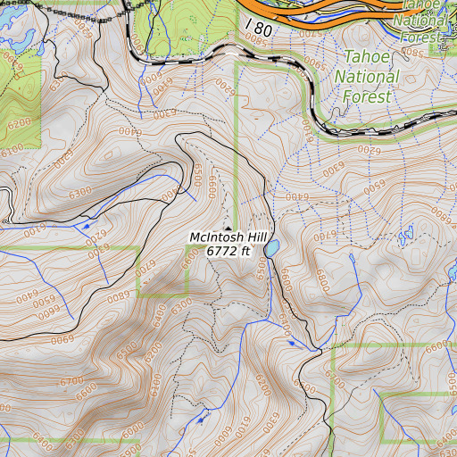 OpenTopoMap map of McIntosh Hill, CA