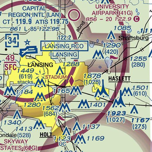 FAA VFR chart of Bailey Park, MI