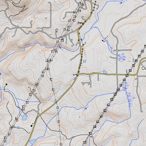 OpenTopoMap map of Morley School, CA
