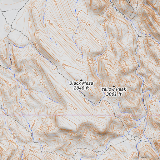 OpenTopoMap map of Black Mesa, AZ